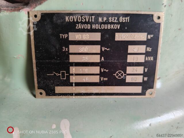 KOVOSVIT VO 63 Radial Drilling Machine Kovosvit MAS VO 63