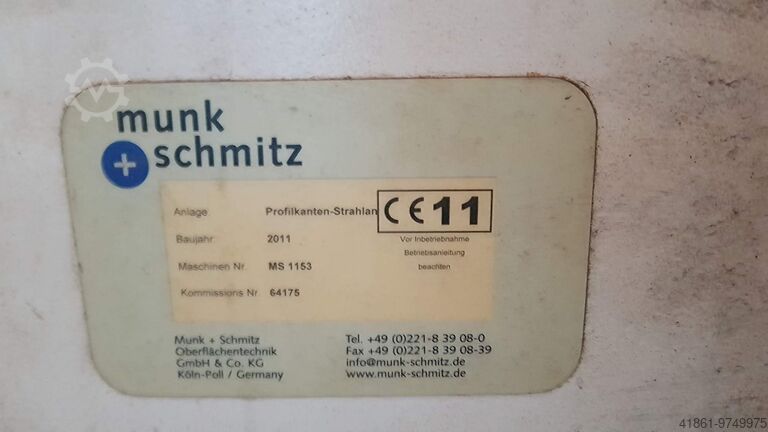 Durchlaufstrahlanlage - Profilkantenstra MUNK-SCHMITZ Stab.- + Profilkantenstrahlanlage
