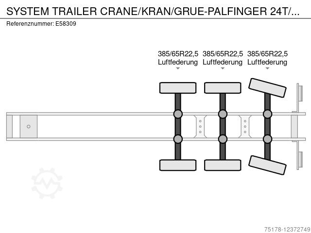 Pritsche offen Sonstige/Other SYSTEM TRAILER  CRANE/KRAN/GRUE-PALFINGER 24T/M+3E