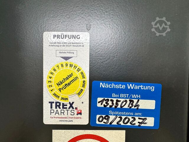 2019 serviced + safety inspection (UVV) valid until 09/2027, 12,341 operating hours Linde E25