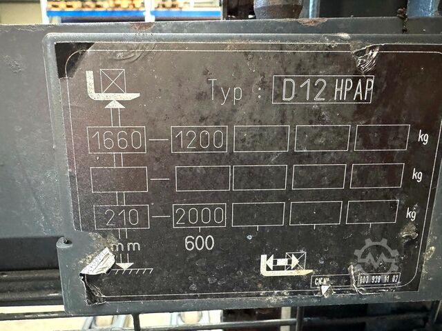 2019 serviced + safety inspection (UVV) valid until 04/2027, 1853 operating hours Linde D12HPAP