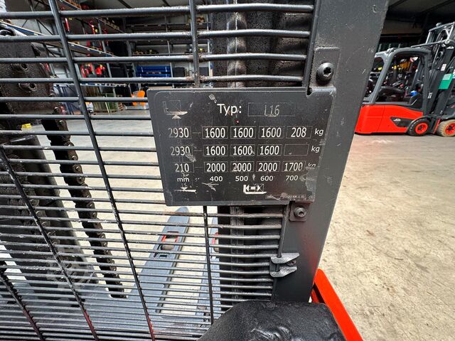 2019 serviced + safety inspection (UVV) valid until 06/2027, 3,077 operating hours Linde L16i