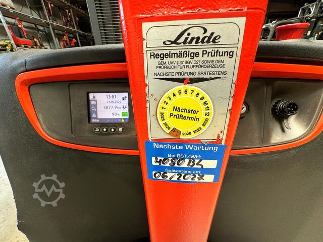 2019 serviced + safety inspection (UVV) valid until 06/2027, 3,077 operating hours Linde L16i