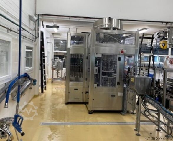 Filling line for glass bottles with ROPP cap komplette Linie ab Lager Fimer, Kettner, Krones, Arol 
