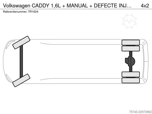 Kastenwagen VW CADDY 1,6L + MANUAL + DEFECTE INJECTOREN
