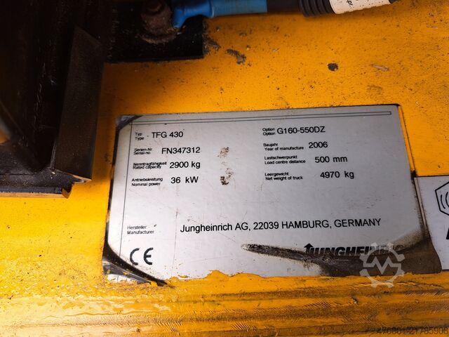 Forklift Jungheinrich Treibgasstabler TFG 430