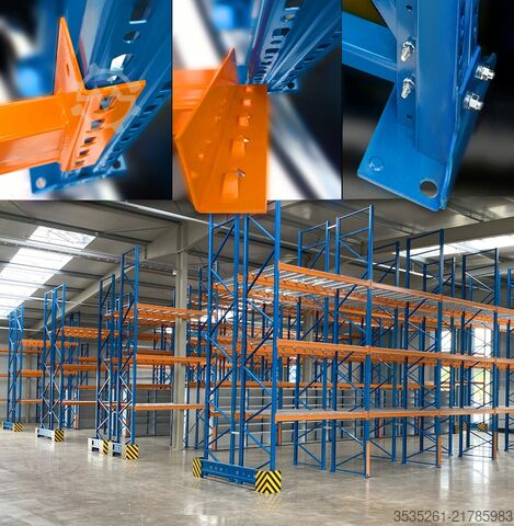 Pallet rack TOTAL-REGAL /32 Ra. 100 Trav. 150 Gitter ca.71 lfm Palettenregal 4 m hoch, 2 Eb.