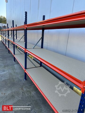 Wide span storage rack ca. 28,55 lfm. Weitspannregale H: 200 cm T: 60 cm , 400 kg Fachlast , 3 Ebenen