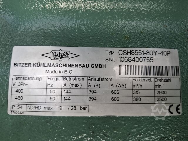 Kaltwassersatz mit 2 Bitzer Verdichtern Reisner/Bitzer KWR W250KS