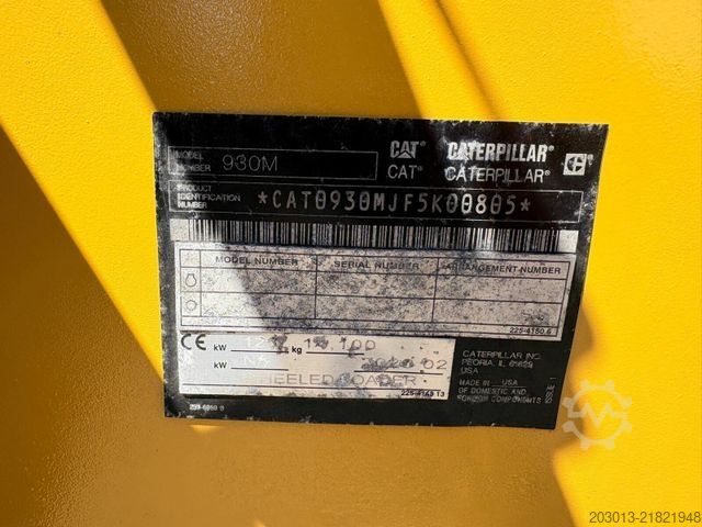 Wheel loader CATERPILLAR 930M Radlader mit Schaufel 2.090 BTH
