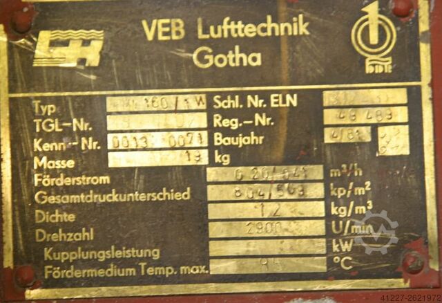 Dust extractor fan 0,65 kW LH RMN160/1W