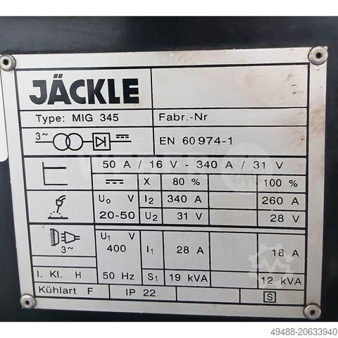 Welding machine Jäckle MIG 345