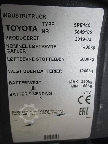 High lifting pallet truck TOYOTA SPE140L