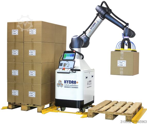 Cobot Palettiersystem FJ Mayer HYDRA cobot palletizer Vorführmaschine