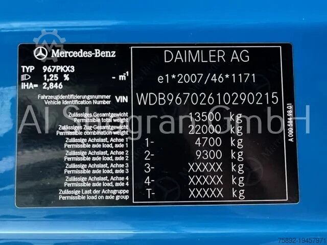 Chassis with cab Mercedes-Benz Atego 1318 4x2 / Euro 6 / Schaltung 1218