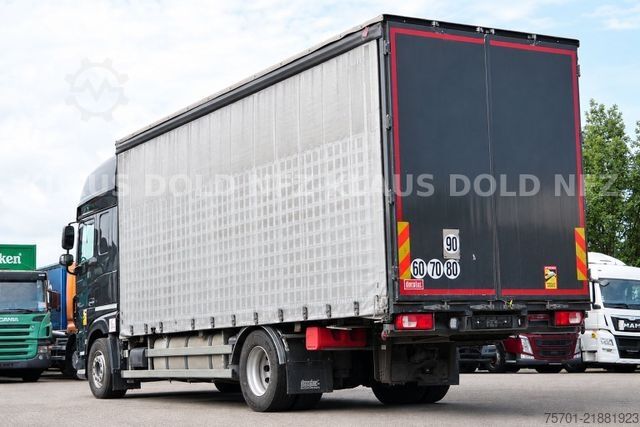 Flatbed truck with tarp DAF XF 480 Pritsche Plane Retarder Standklima Euro 6