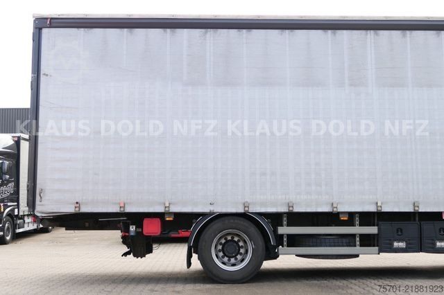 Flatbed truck with tarp DAF XF 480 Pritsche Plane Retarder Standklima Euro 6