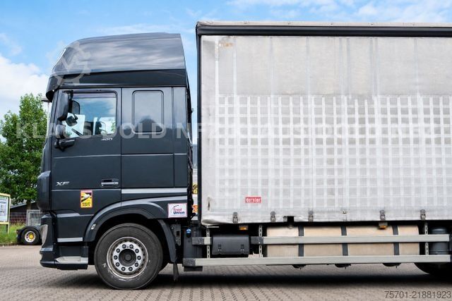 Flatbed truck with tarp DAF XF 480 Pritsche Plane Retarder Standklima Euro 6
