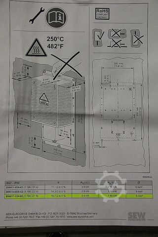 Braking resistor SEW-EURODRIVE BW017-024-02