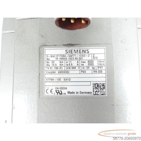 Control unit Siemens 1FT7084-5AF71-1CG2 - Z SN:YFH8666152345001 - ! -
