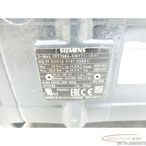 Control unit Siemens 1FT7084-5WF71-1BH1 YFKN610414703001 generalüberholt - 12 Mon. Gewährl.