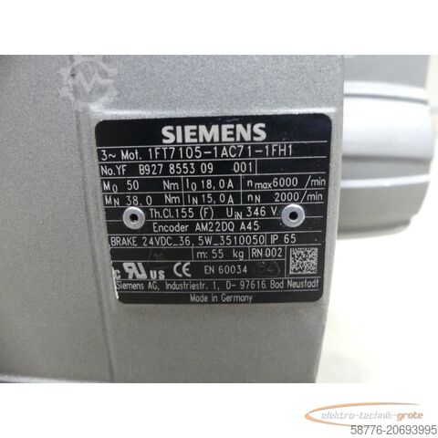 Control unit Siemens 1FT7105-1AC71-1FH1 Synchronmotor SN: YFB927855309001 --
