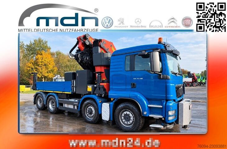 LKW mit Pritsche (offen) MAN TGS 35.480 8x4 KRAN 35m JIB Seilwinde