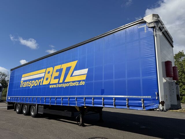 Open semitrailer with tarp Schmitz Cargobull SCS 24/L Mega, Liftachse, 3m Hubdach