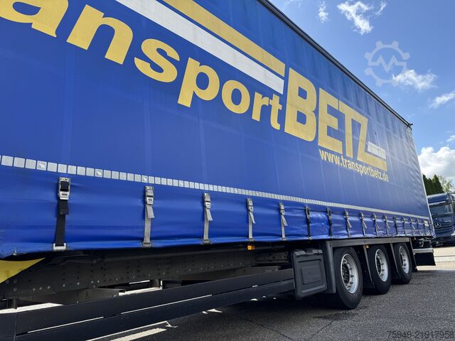 Open semitrailer with tarp Schmitz Cargobull SCS 24/L Mega, Liftachse, 3m Hubdach