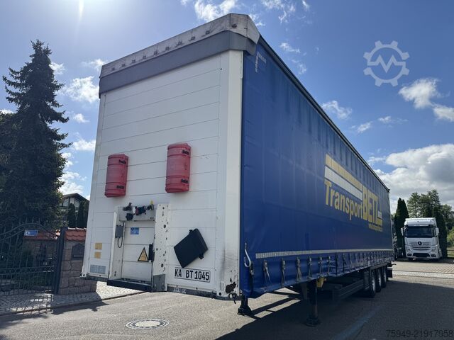 Open semitrailer with tarp Schmitz Cargobull SCS 24/L Mega, Liftachse, 3m Hubdach