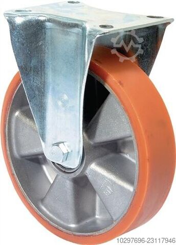 Fixed castor wheel 200mm 600kg cast iron-PUR - 1 pc BS ROLLEN 