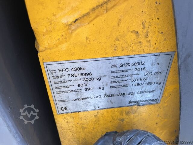 Electric 4-wheel forklift Jungheinrich EFG430ks