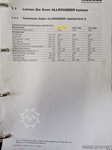 Spritzgießmaschine Arburg 420 C 1000- 150/60