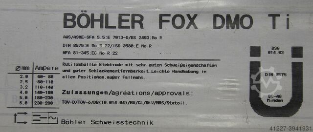 Stick electrodes welding electrodes 4.0 x 350 Boehler FOX DMO Ti