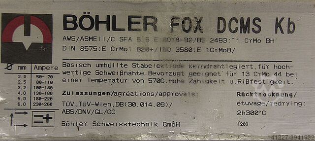 Stick electrodes welding electrodes 3.2 x 350 Boehler FOX DCMS Kb