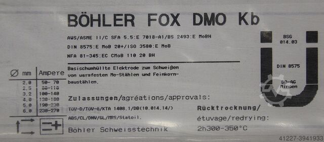 Stick electrodes welding electrodes 4.0 x 350 Boehler FOX DMO Kb