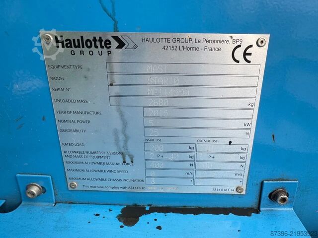 Telescopic boom lift Haulotte Star 10 Hoogwerker Masthoogwerker