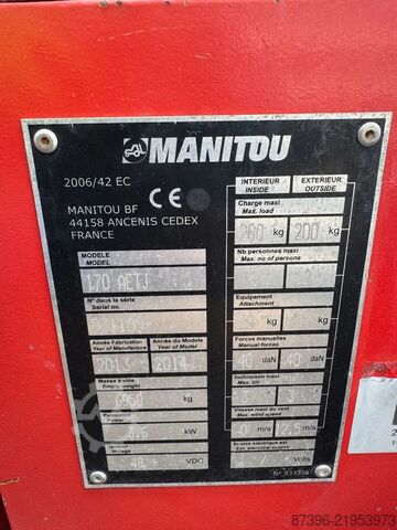 Articulated boom lift Manitou 170AETJ L Hoogwerker Knikarmhoogwerker