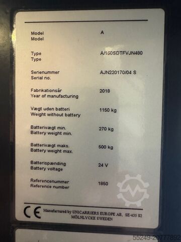 Hochhubwagen Atlet A160SDTFVJN480
