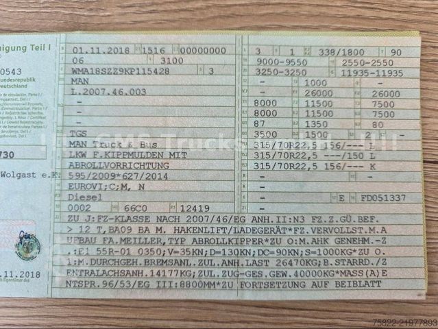 Other MAN TGS 26.460 / Meiller /Lenkachse / 100% Service