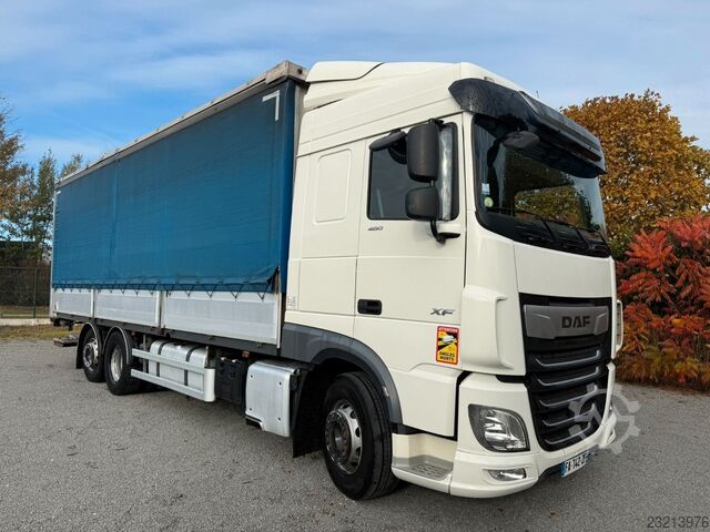 Flatbed truck with tarp DAF XF480 / Retarder / 6x2