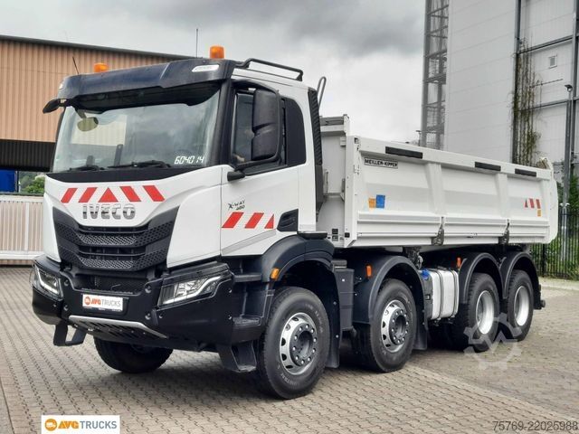 Three-sided tipper truck IVECO X-WAY 480 8X4/4 Meiller Bordmatik Intarder AHK