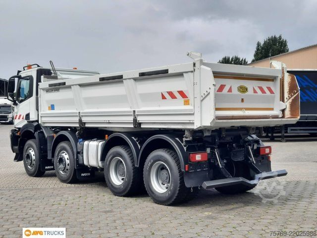 Three-sided tipper truck IVECO X-WAY 480 8X4/4 Meiller Bordmatik Intarder AHK