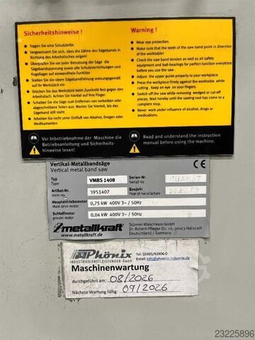 Band Saw - Vertical METALLKRAFT VMBS 1408