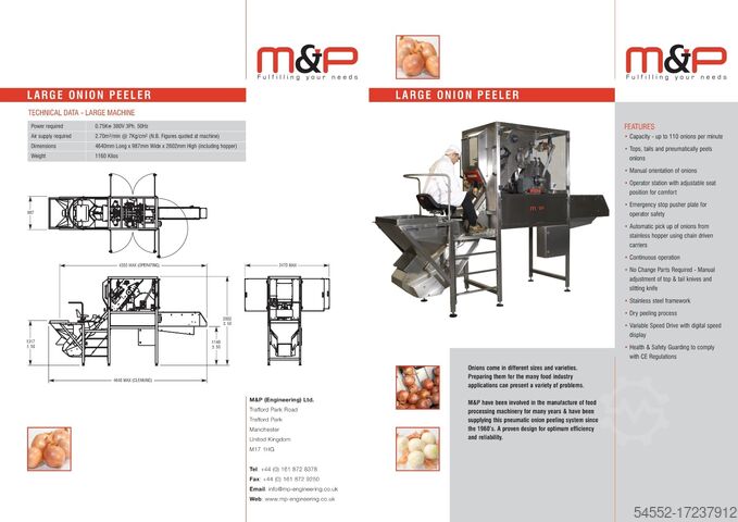Zwiebel Schälmaschine M und P Onion peeler M&P 