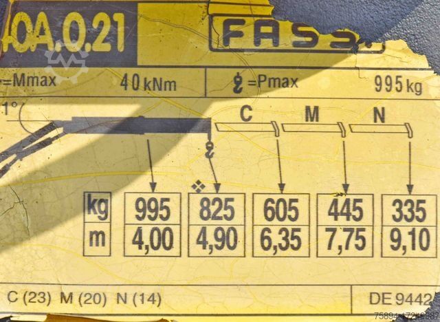 Truck-mounted crane van IVECO DAILY 70C17 * KIPPER 2,80m * FASSI F40A.0.21