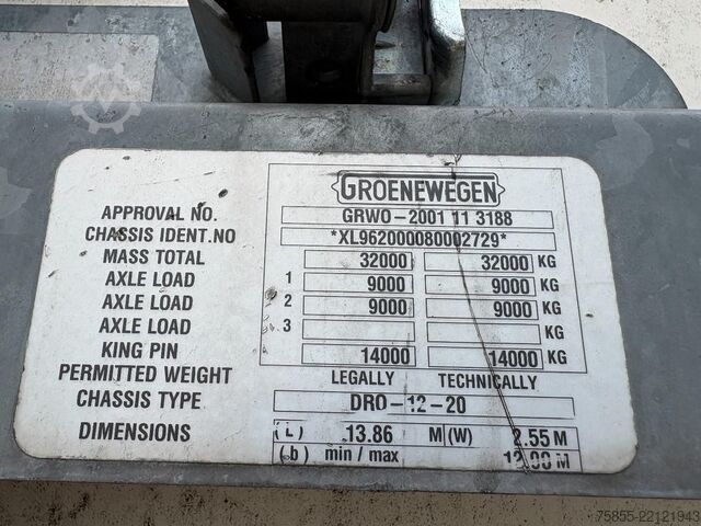 Box body Groenewegen DRO-12-20 2 Axle / CLosed Box / Koffer / BPW Ax...