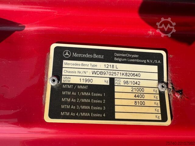Hook arm system Mercedes-Benz Atego 1218 + HYVALIFT HAAKARM SYSTEEM + MANUAL