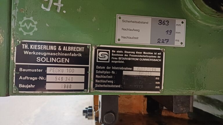 Eccentric press KIESERLING Pedru 100