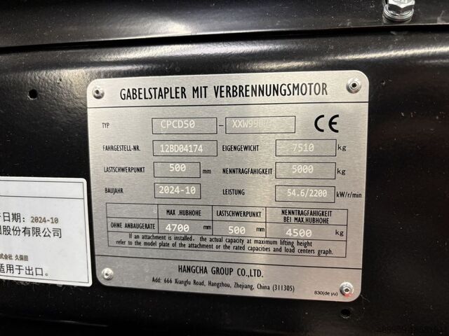 Diesel Forklift Hangcha Dieselstapler CPCD50